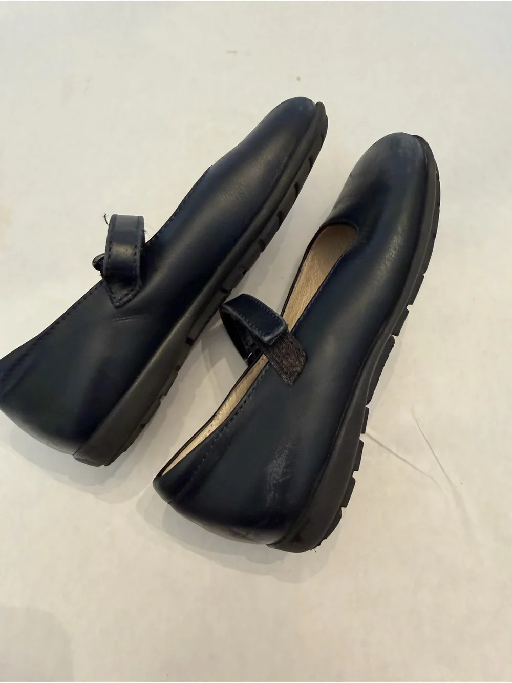 Girls Black Mary Jane Dress Shoes with Hook-and-Loop Strap
